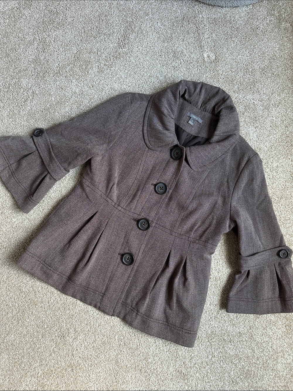 Apt. 9 Brown Textured Peplum Jacket